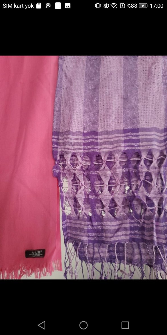 Mor Parlak Kadın Bohem Drapeli Şal - Görsel 3