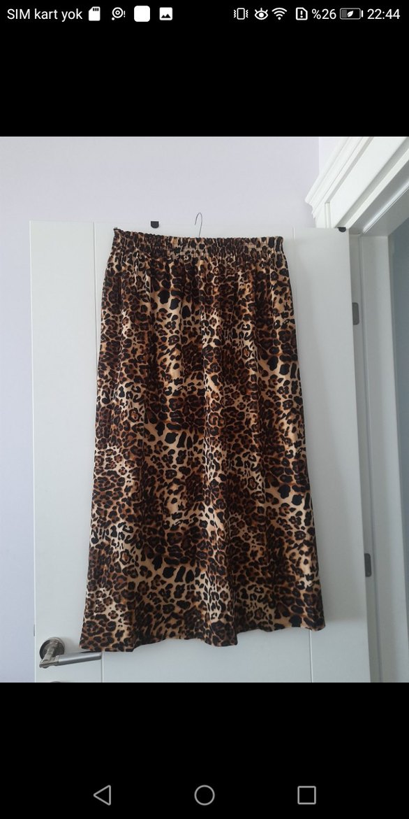 Leopar Desenli Uzun Pilili Etek - Görsel 5