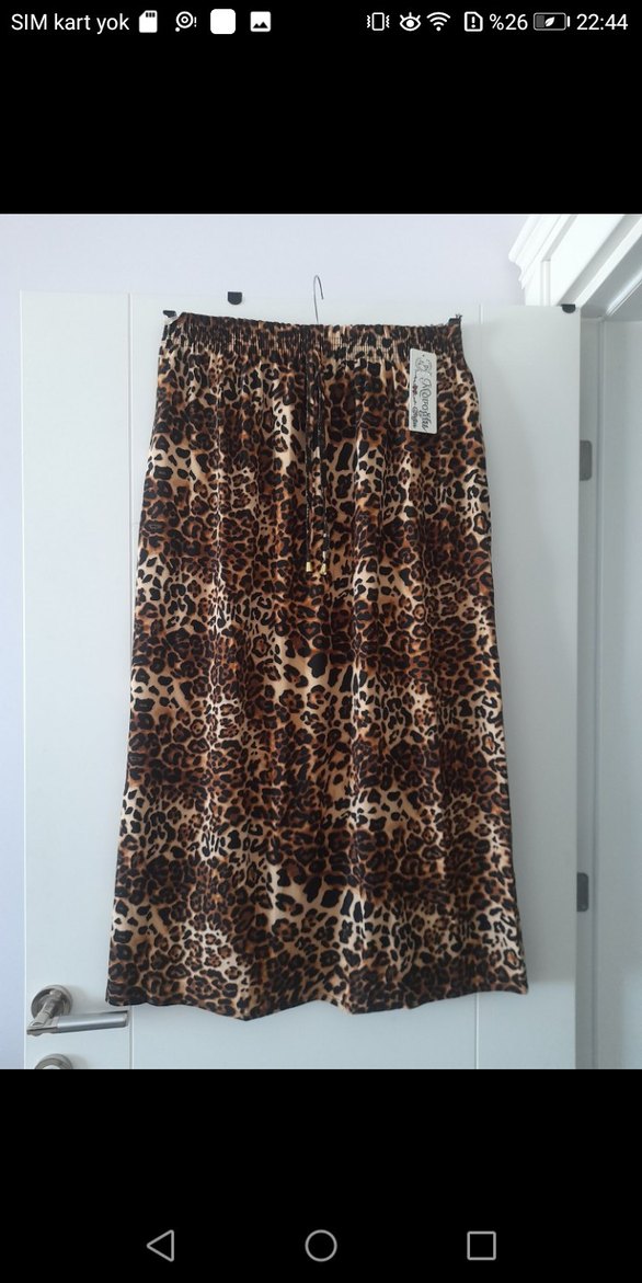 Leopar Desenli Uzun Pilili Etek - Görsel 3