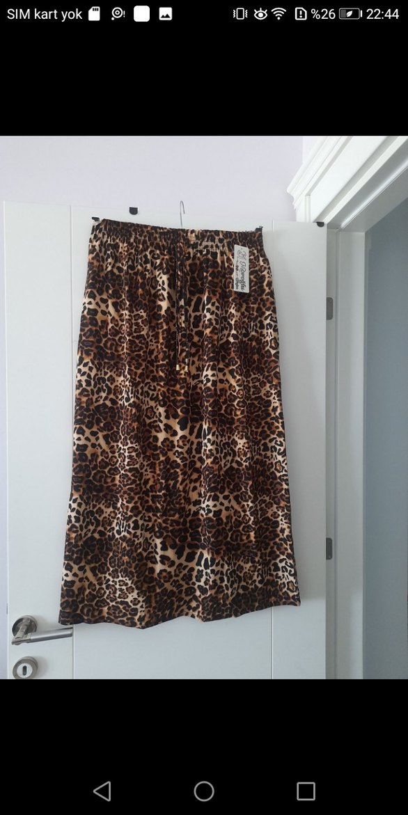 Leopar Desenli Uzun Pilili Etek - Görsel 2