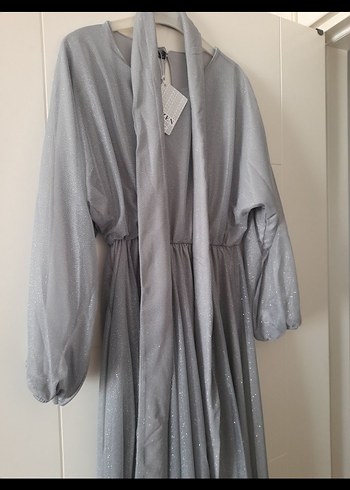 Bohem  Gri Uzun Elbise - Görsel 5