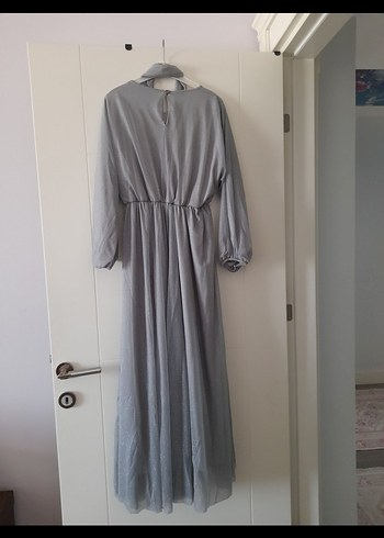 Bohem  Gri Uzun Elbise - Görsel 8