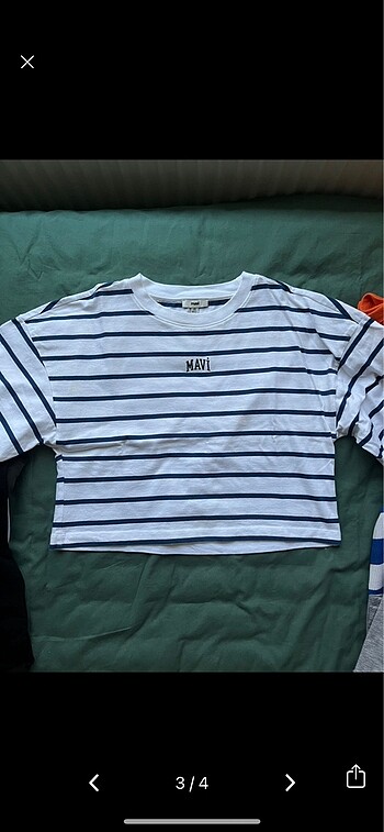 xs Beden Mavi Crop