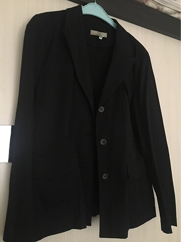 Polo Siyah kısa blazer/trençkot