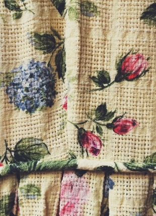 36 Beden Sarı Çiçekli Vintage Elbise