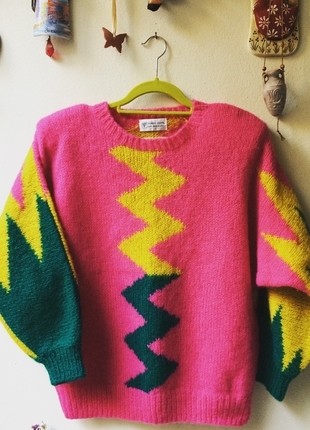 Pembe Kışlık Vintage Kazak