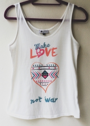 Make Love Not War Kısa kollu bluz