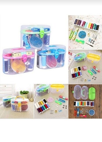  Pratik mini dikiş seti iğne iplikli mezuralı set takım
