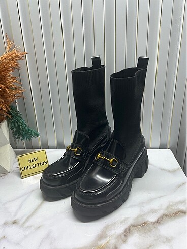 Gucci gerçek deri triko kazak bot