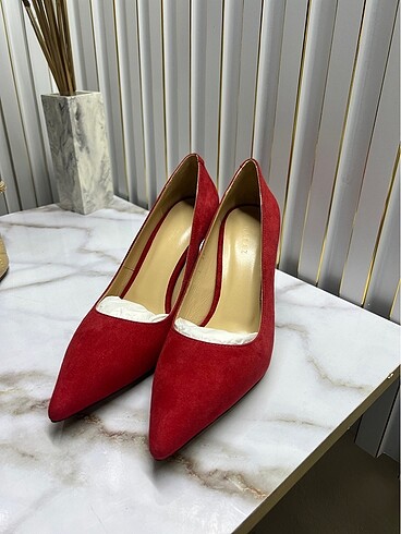 Diğer Kırmızı hakiki deri topuklu ayakkabı