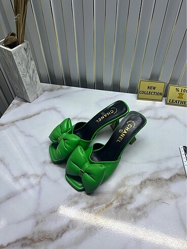 Yeşil chanel sandalet