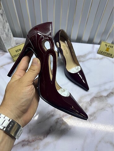 Elle Bordo rugan hakiki deri stiletto
