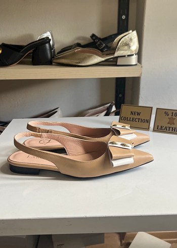 37 Beden Bej Tokalı Kadın Stiletto Babet
