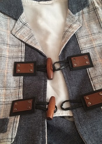 Gri  Çocuk Yelekli Takım - Görsel 2