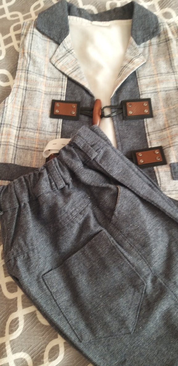 Gri  Çocuk Yelekli Takım - Görsel 3