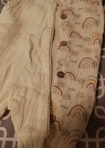 Pastel Renkli Bebek Müslin Şort Tulum - Görsel 2