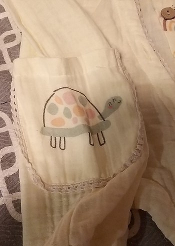 Pastel Renkli Bebek Müslin Şort Tulum - Görsel 3