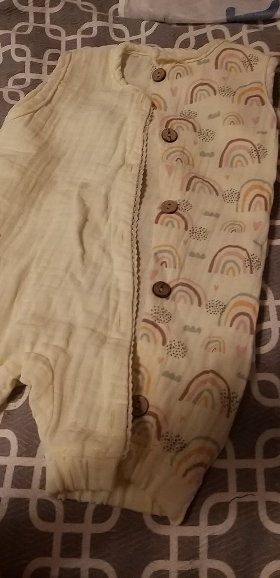 Pastel Renkli Bebek Müslin Şort Tulum - Görsel 2