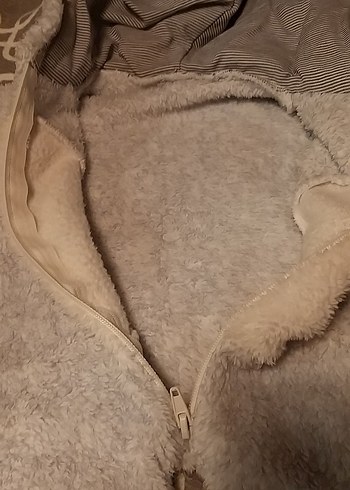 Gri Bebek Tulumu, Kürk Detaylı, Nakışlı - Görsel 4