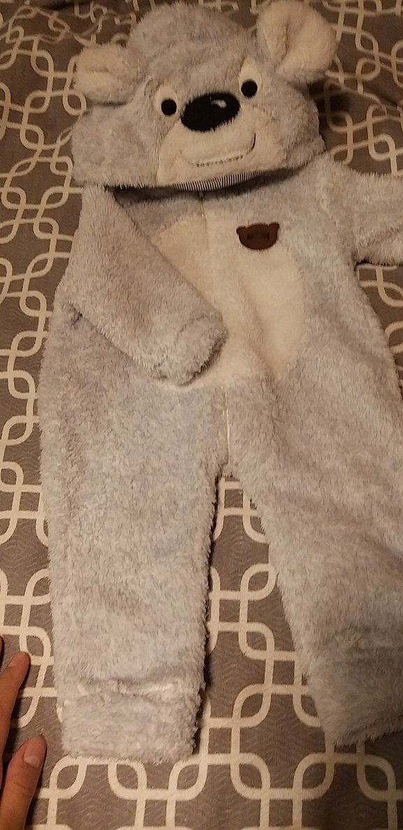 Gri Bebek Tulumu, Kürk Detaylı, Nakışlı - Görsel 2