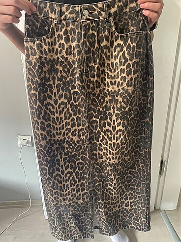 s Beden kahverengi Renk Leopar etek