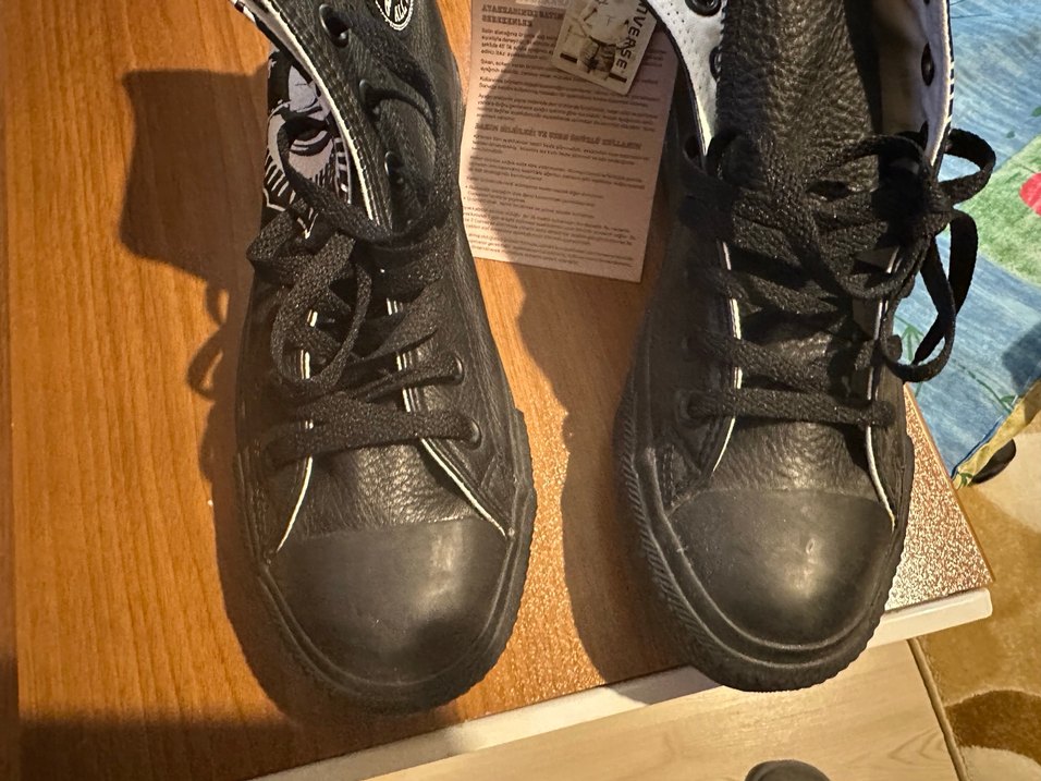 Converse özel seri Siyah Bağcıklı Rock Punk Kadın Spor Ayakkab - Görsel 3