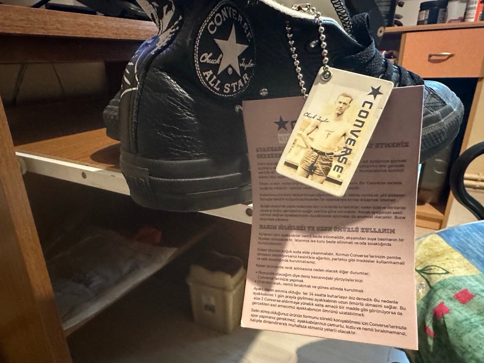 Converse özel seri Siyah Bağcıklı Rock Punk Kadın Spor Ayakkab - Görsel 2