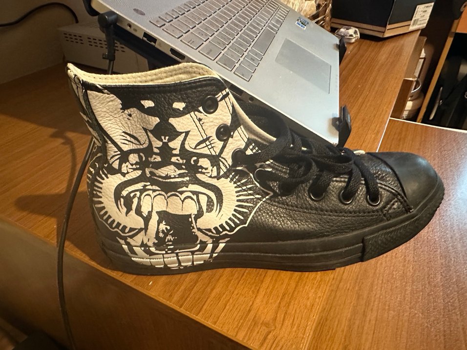Converse özel seri Siyah Bağcıklı Rock Punk Kadın Spor Ayakkab - Görsel 5