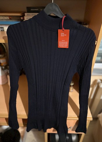 Siyah erkek Boğazlı Fitilli Triko Kazak - Görsel 3