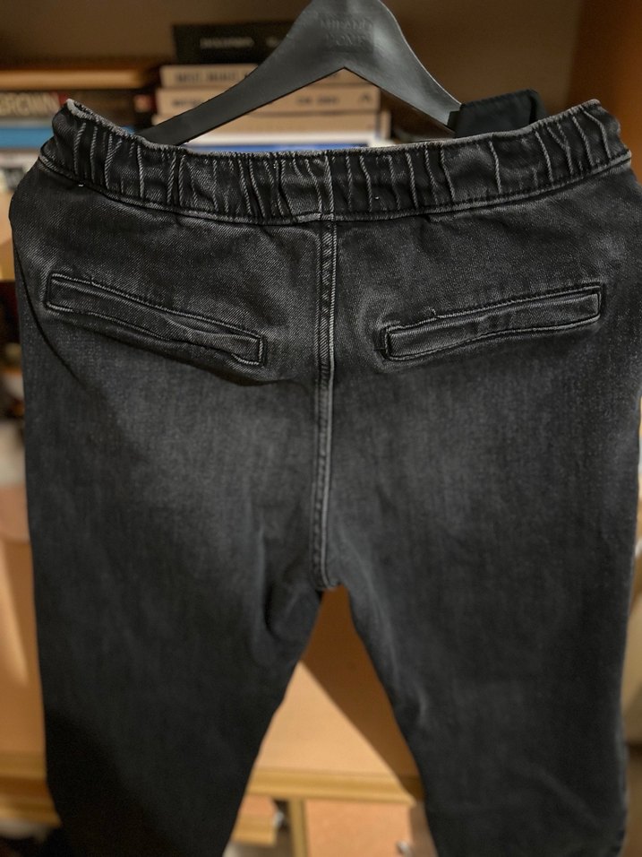 Erkek jogger Siyah Denim Pantolon - Görsel 3