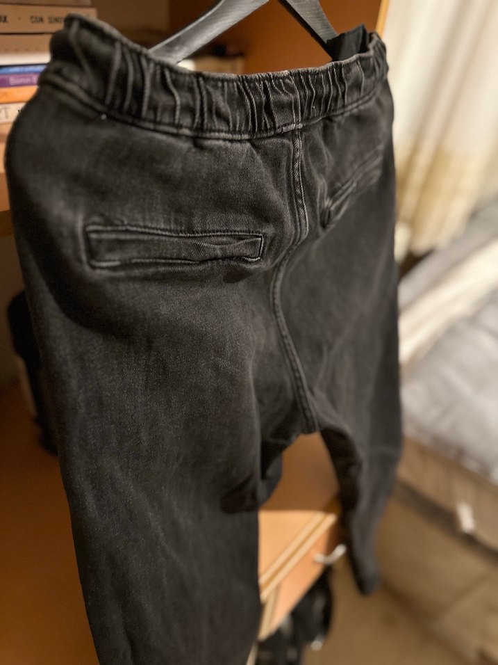 Erkek jogger Siyah Denim Pantolon - Görsel 2
