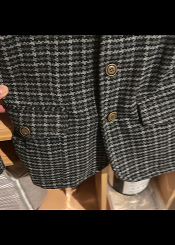 Catch ceket Düğmeli Gri Midi Erkek Yün Ceket - Görsel 3