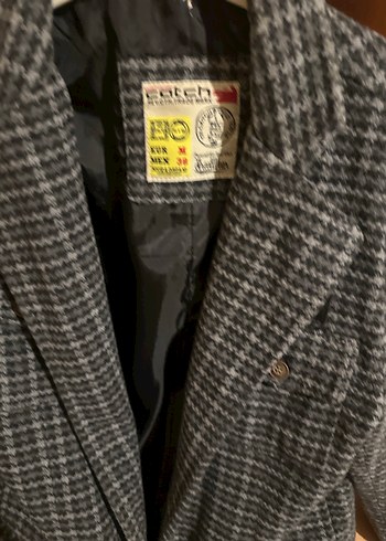 Catch ceket Düğmeli Gri Midi Erkek Yün Ceket - Görsel 8