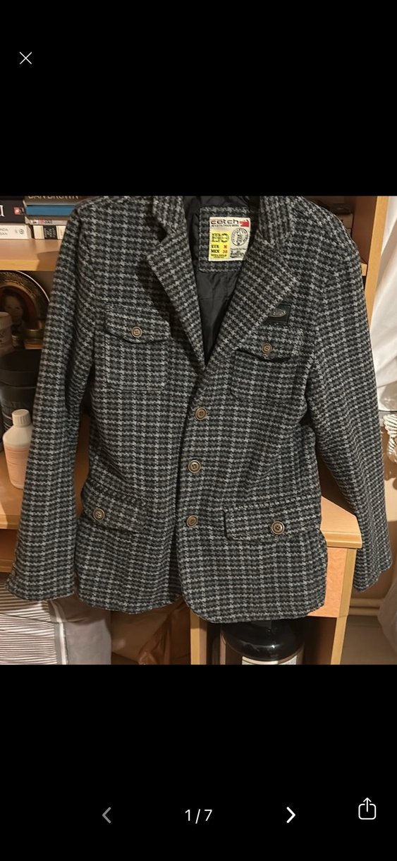 Catch ceket Düğmeli Gri Midi Erkek Yün Ceket - Görsel 4