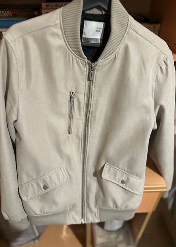 Bershka bej Süet Fermuarlı Erkek Ceket - Görsel 5