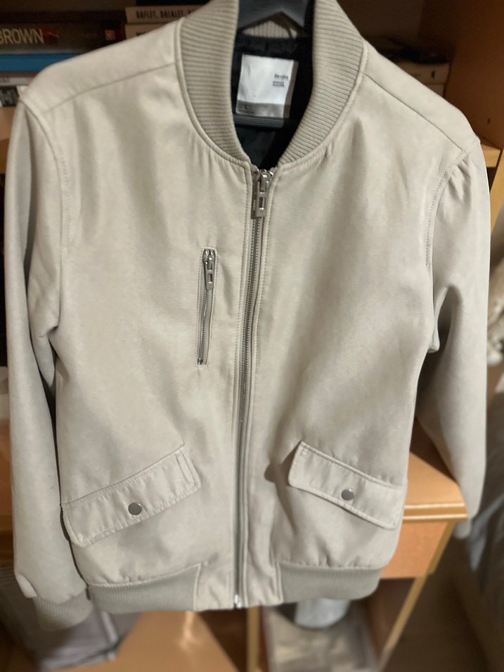 Bershka bej Süet Fermuarlı Erkek Ceket - Görsel 5