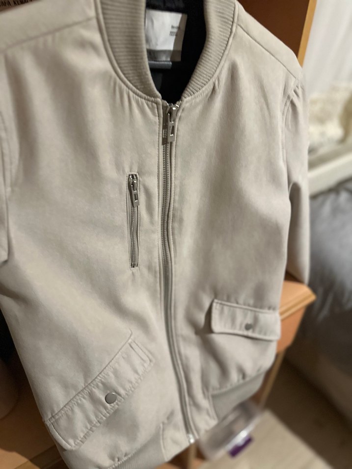 Bershka bej Süet Fermuarlı Erkek Ceket - Görsel 2