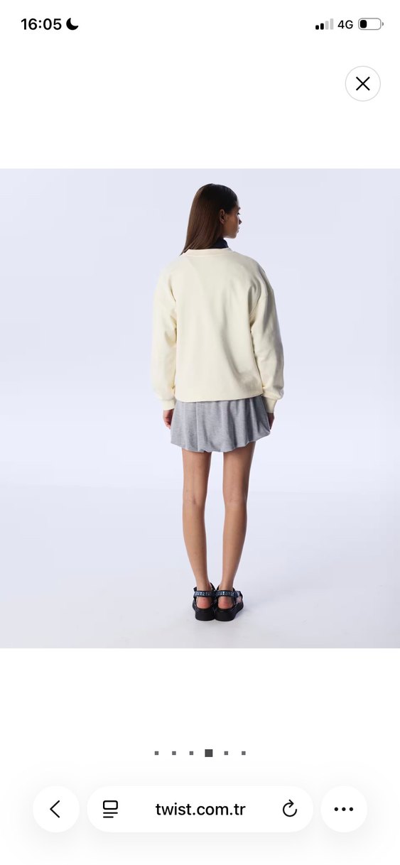 Kadın Beyaz Mini Sweatshirt CRACEO Baskılı - Görsel 2