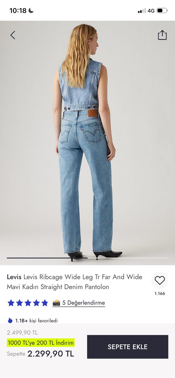 Kadın Gri Denim Düğmeli Bol Kesim Jean - Görsel 2