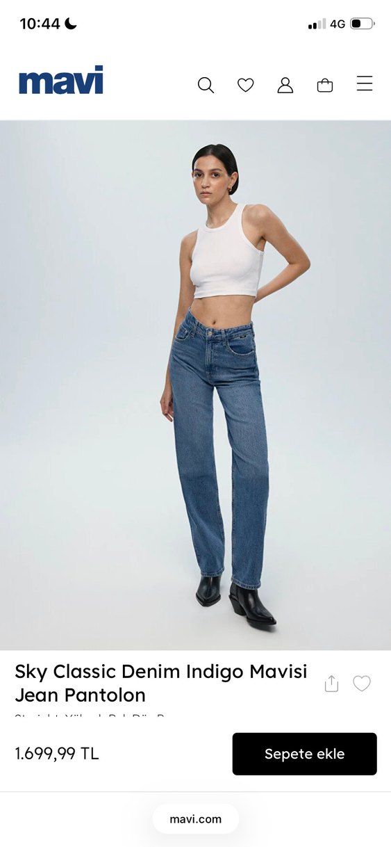 Sky Classic Denim Indigo Mavis Jean - Görsel 2