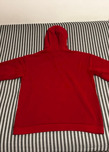 Kırmızı Kapüşonlu Uzun Kollu Sweatshirt - Görsel 2