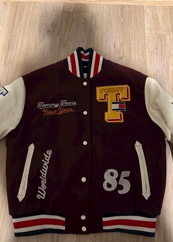 Bordo Tommy Jeans Bomber Ceket - Görsel 4