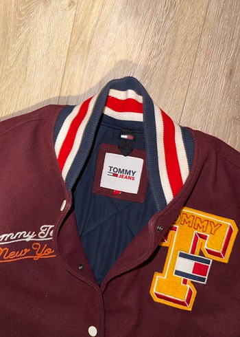 Bordo Tommy Jeans Bomber Ceket - Görsel 5