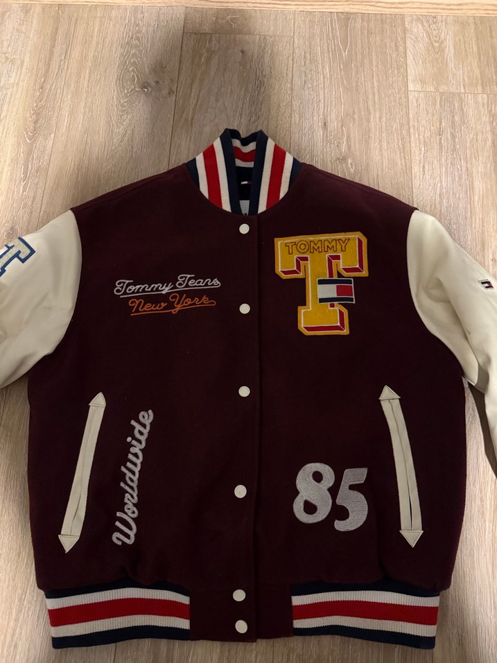 Bordo Tommy Jeans Bomber Ceket - Görsel 4