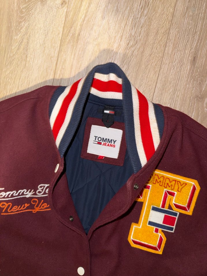 Bordo Tommy Jeans Bomber Ceket - Görsel 5