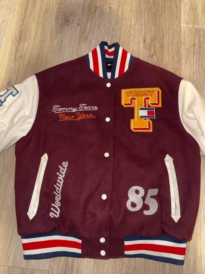Bordo Tommy Jeans Bomber Ceket - Görsel 3