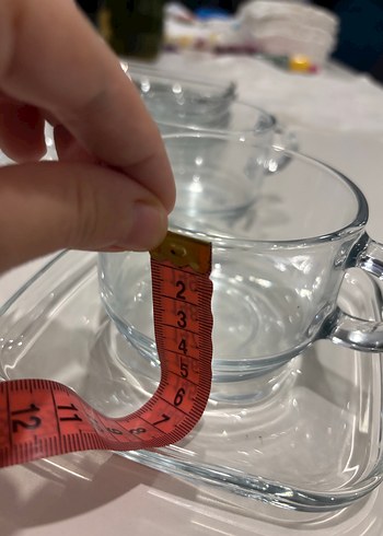 Şeffaf Cam Fincan ve Tabak Seti - Görsel 7