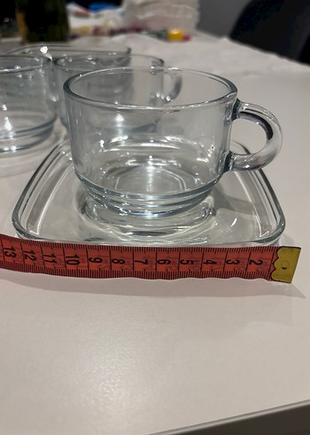 Şeffaf Cam Fincan ve Tabak Seti - Görsel 4