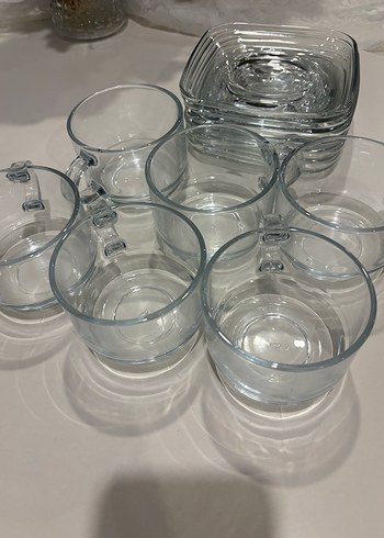 Şeffaf Cam Fincan ve Tabak Seti - Görsel 3