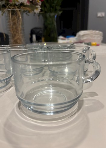 Şeffaf Cam Fincan ve Tabak Seti - Görsel 2